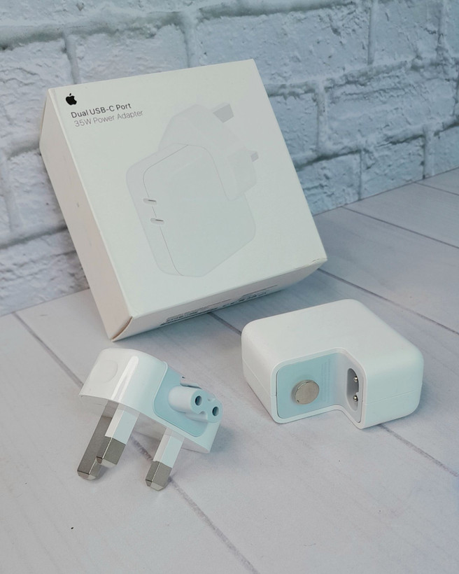 شارژر دیواری دو پورت USB-C سه پین 35 وات اپل مدل Apple 35W